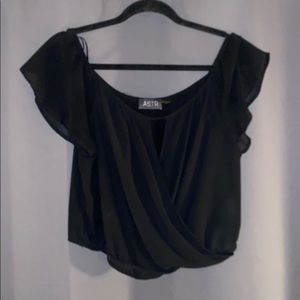 Astr black keyhole crop top